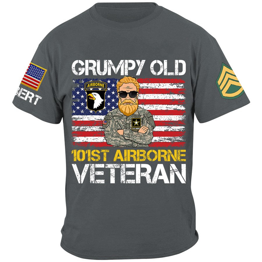 Grumpy Old Veteran Custom Available To All Military Branches Gift For Soldier Veteran H2511 Trna