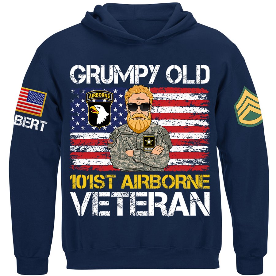 Grumpy Old Veteran Custom Available To All Military Branches Gift For Soldier Veteran H2511 Trna