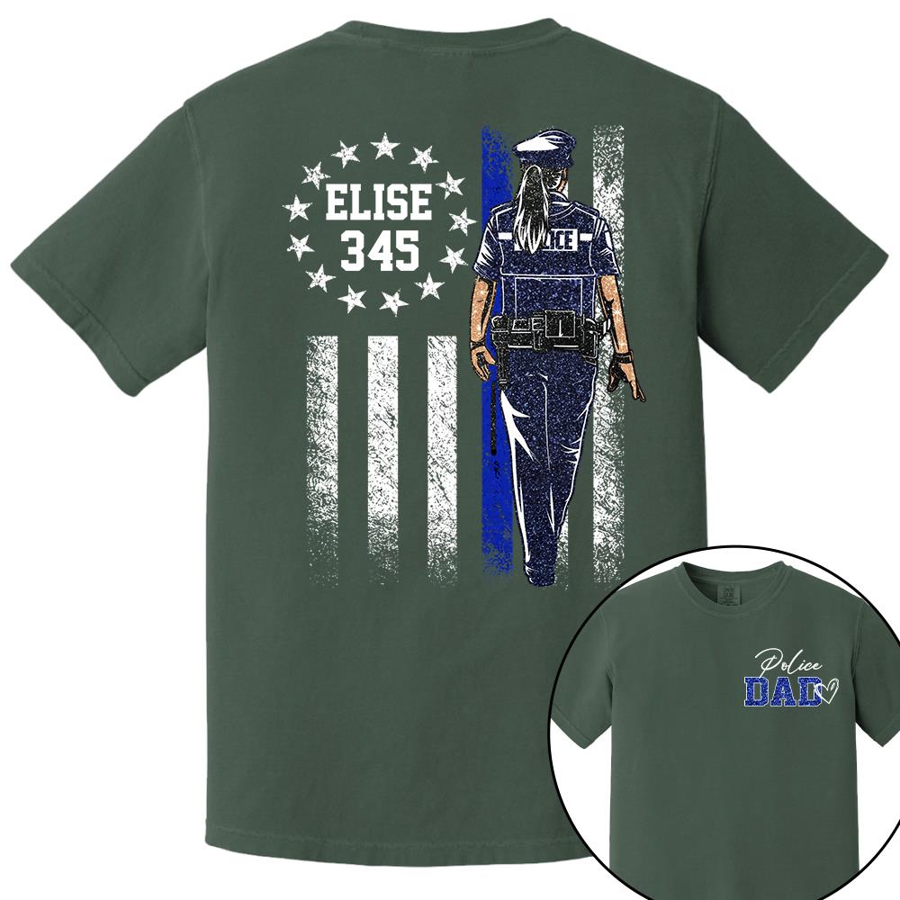 Proud Police Dad Shirt – Custom Name Gift For Dad Of Police Officer, Father's Day Tee Na02 Nh00