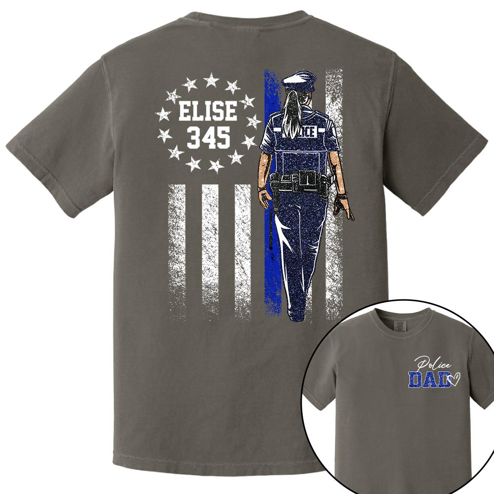 Proud Police Dad Shirt – Custom Name Gift For Dad Of Police Officer, Father's Day Tee Na02 Nh00