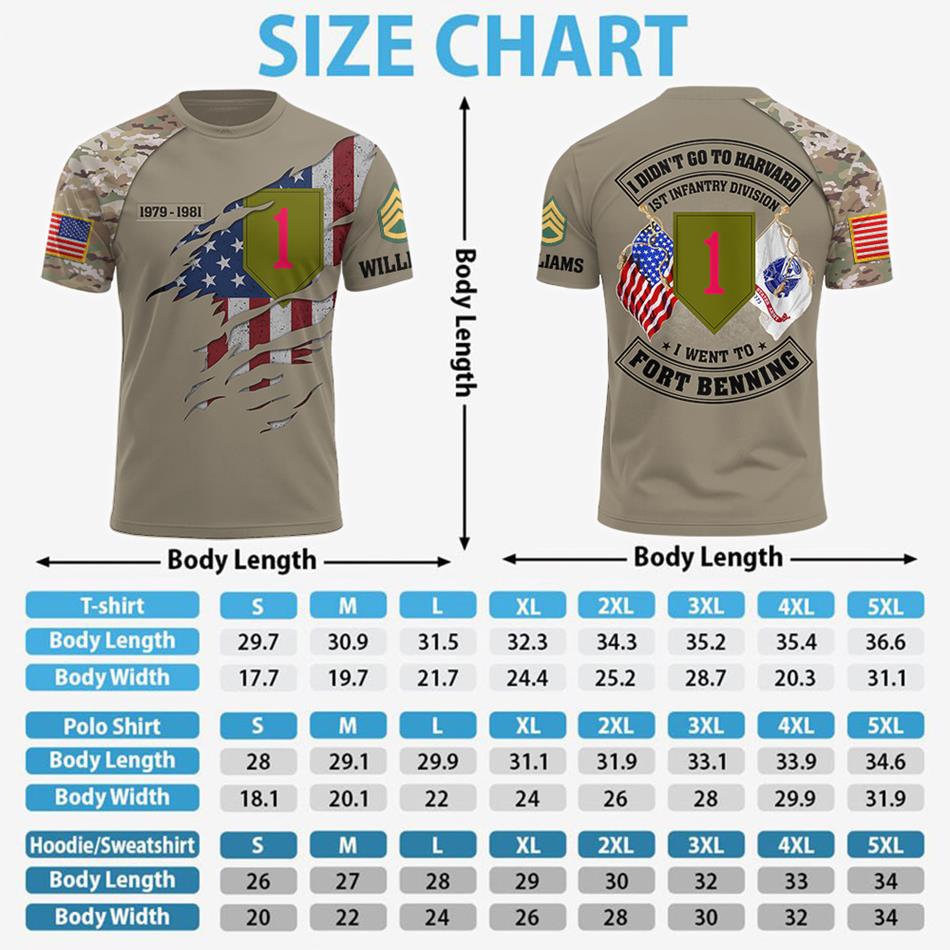 I Didn't Go To Harvard I Went To Fort Benning Custom Military Base Division All Over Print Shirt For Veteran Veterans Day Gift H2511 Trna