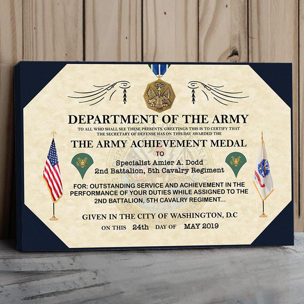 United States Military Medal Replacement Certificate Poster Canvas Gift For Soldier Veteran Dad Grandpa H2511 Do99
