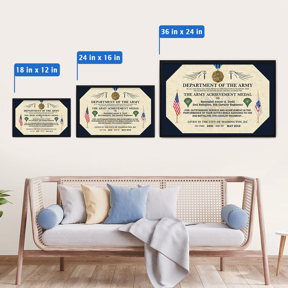 United States Military Medal Replacement Certificate Poster Canvas Gift For Soldier Veteran Dad Grandpa H2511 Do99