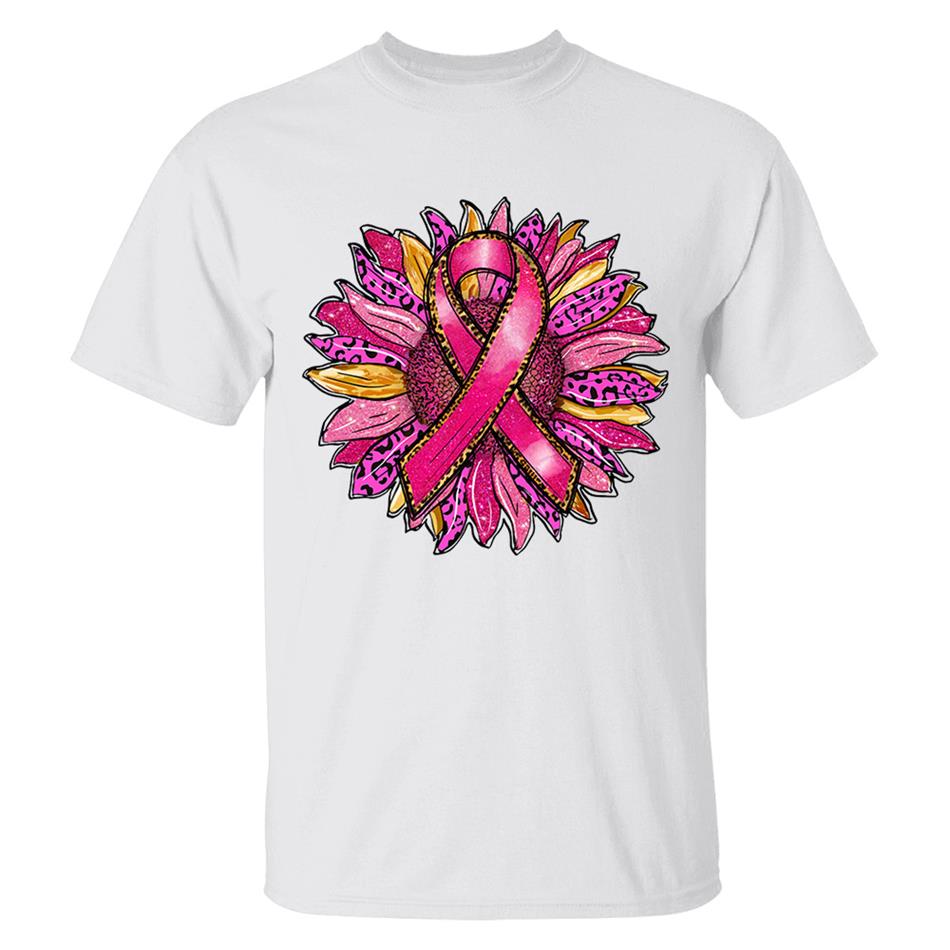 Breast Cancer Awareness Pink Leopard Sunflower Ribbon Shirt H2511 Trna