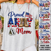 Proud Army Mom Patriot USA Camouflage 4th July Shirt Custom Shirt For Mom Dad Sister All Family Member H2511 Trna