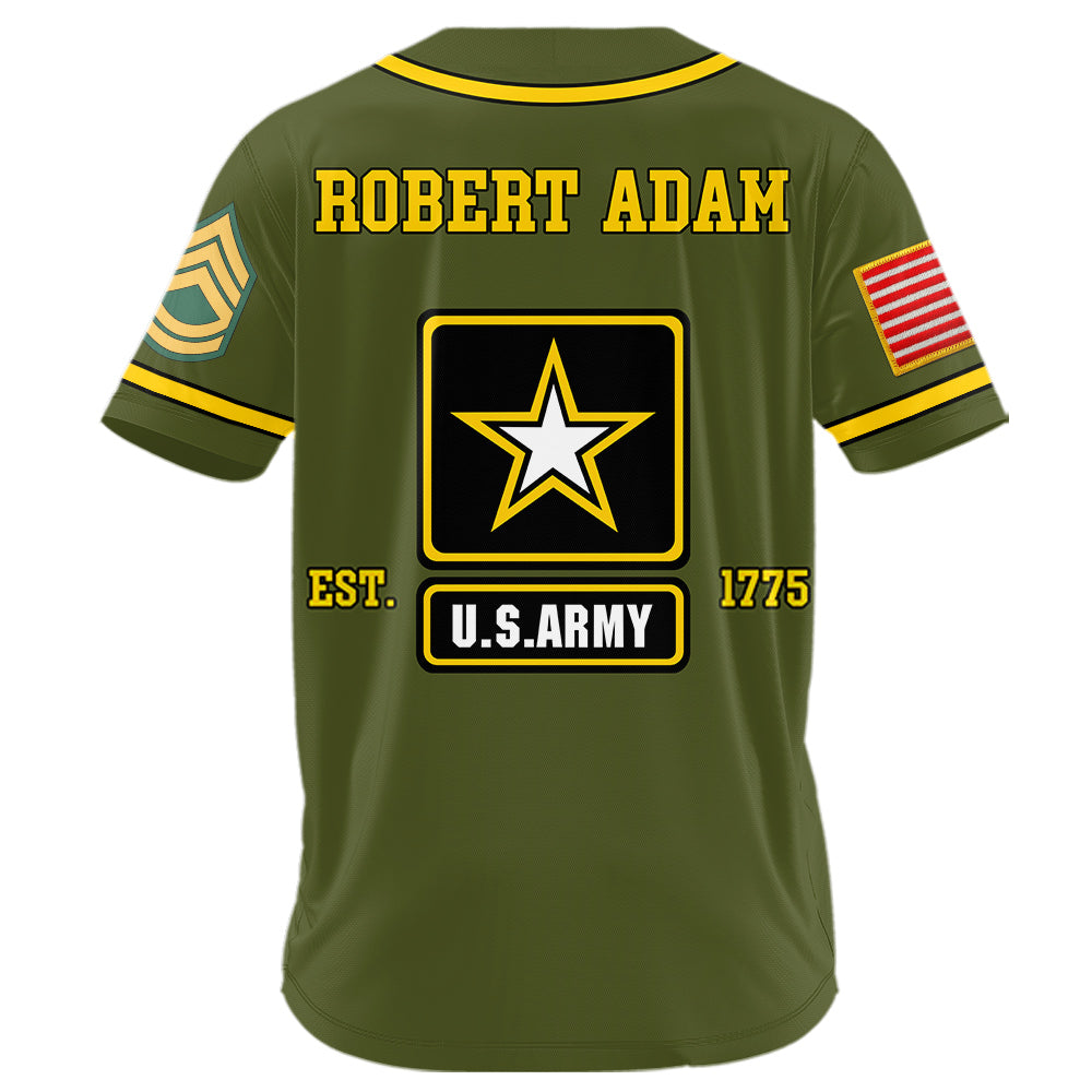 US Military Baseball Jersey Custom All Branches Rank Division Name For Military Retirement Veteran Dad Grandpa H2511