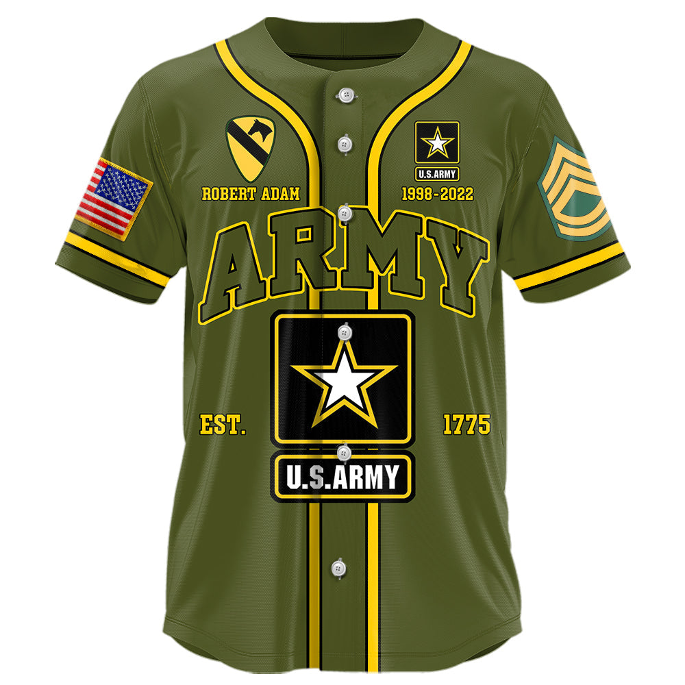 US Military Baseball Jersey Custom All Branches Rank Division Name For Military Retirement Veteran Dad Grandpa H2511