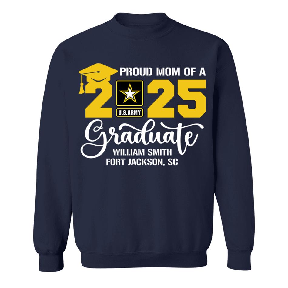Proud Mom Dad Grandma... Of A 2025 Graduate Custom Soldier Name And Recruit Training Unit Designation Shirt For Military Family Member H2511 Trna