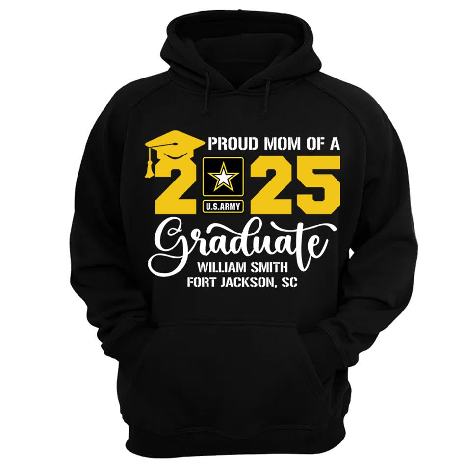 Proud Mom Dad Grandma... Of A 2025 Graduate Custom Soldier Name And Recruit Training Unit Designation Shirt For Military Family Member H2511 Trna