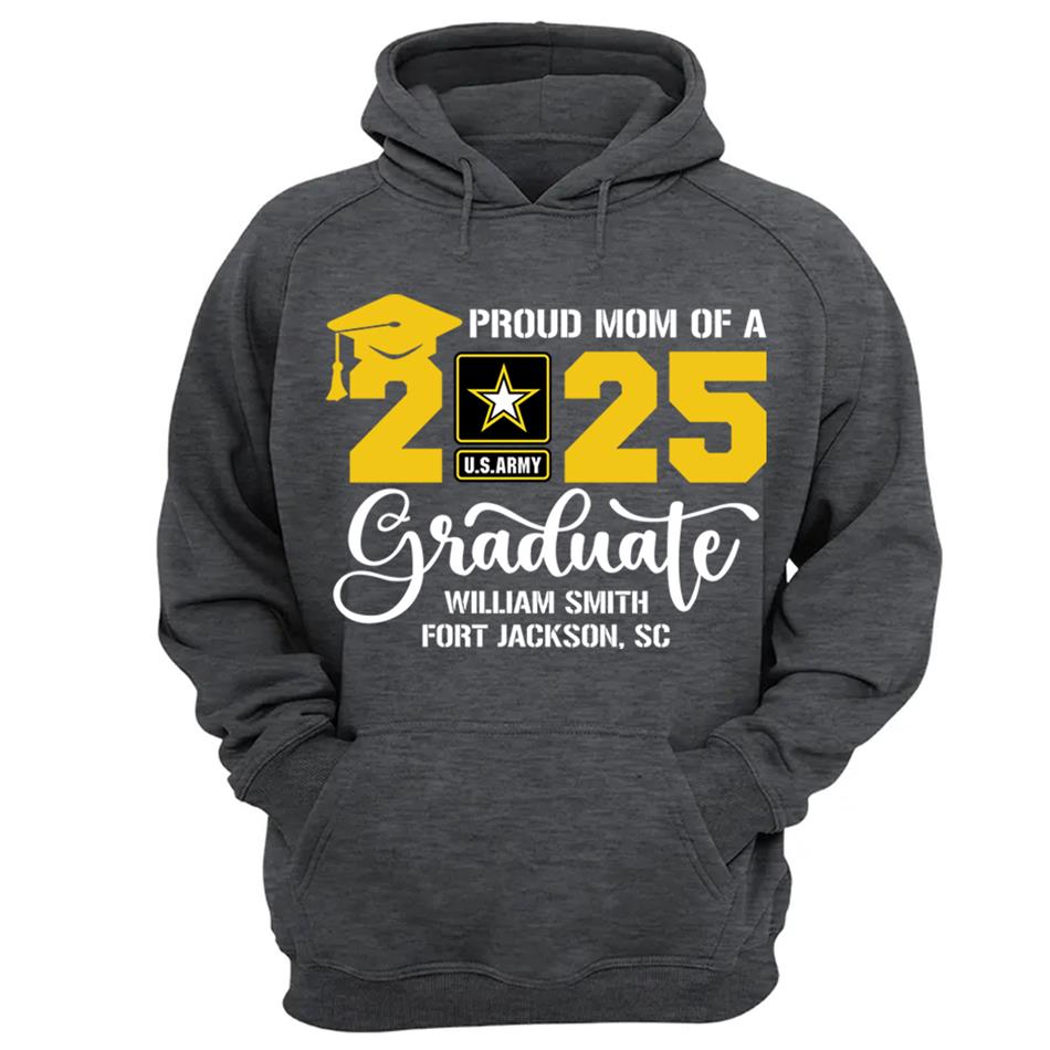 Proud Mom Dad Grandma... Of A 2025 Graduate Custom Soldier Name And Recruit Training Unit Designation Shirt For Military Family Member H2511 Trna