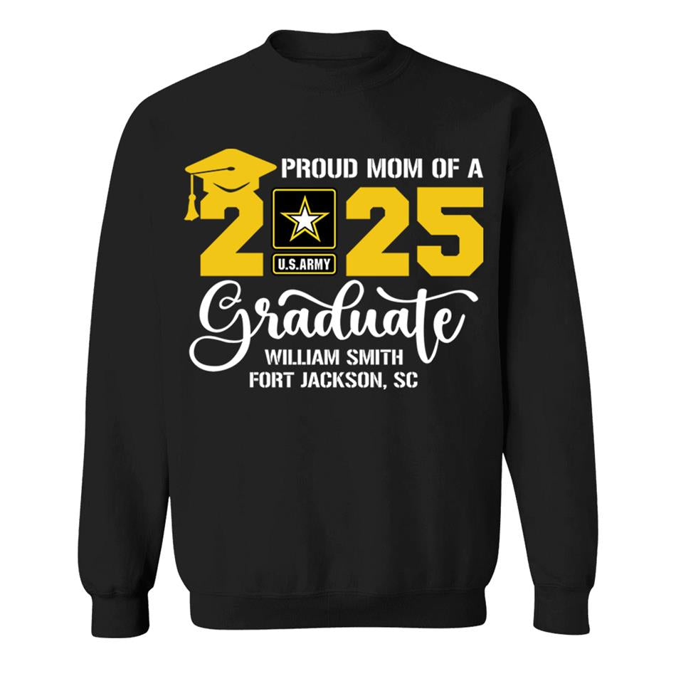Proud Mom Dad Grandma... Of A 2025 Graduate Custom Soldier Name And Recruit Training Unit Designation Shirt For Military Family Member H2511 Trna