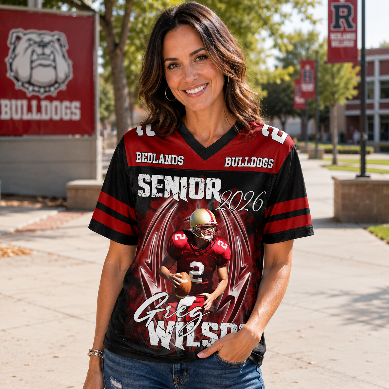 Custom Photo Football Jersey Shirt For Football Family Game Day Shirt H2511