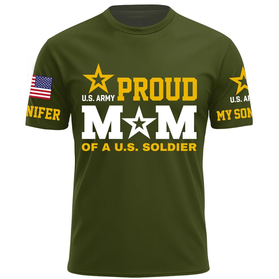 Proud Mom Of A US Soldier My Son My  Hero Custom Shirt For Proud Military Mom Dad Grandma Grandpa Shirt, Family Day Shirt, Mother's Day Father's Day Gift H2511 Trna