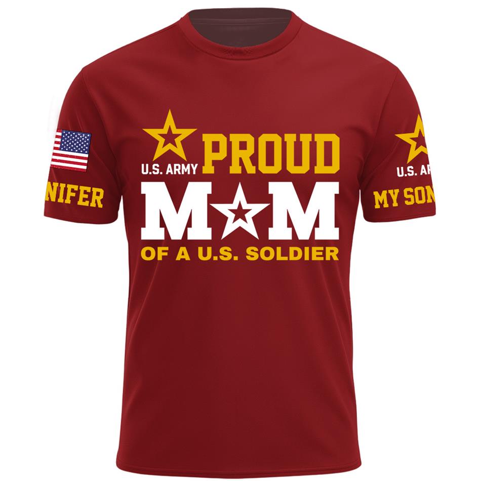 Proud Mom Of A US Soldier My Son My  Hero Custom Shirt For Proud Military Mom Dad Grandma Grandpa Shirt, Family Day Shirt, Mother's Day Father's Day Gift H2511 Trna