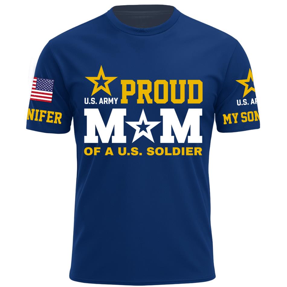 Proud Mom Of A US Soldier My Son My  Hero Custom Shirt For Proud Military Mom Dad Grandma Grandpa Shirt, Family Day Shirt, Mother's Day Father's Day Gift H2511 Trna