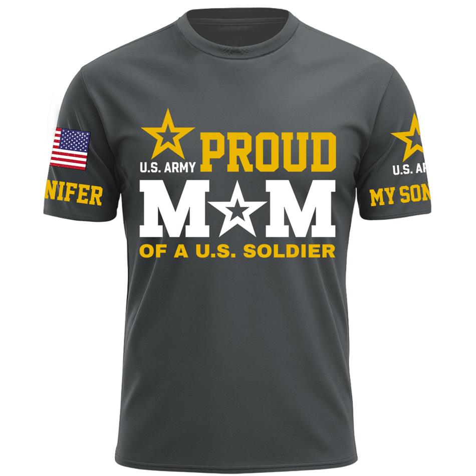 Proud Mom Of A US Soldier My Son My  Hero Custom Shirt For Proud Military Mom Dad Grandma Grandpa Shirt, Family Day Shirt, Mother's Day Father's Day Gift H2511 Trna