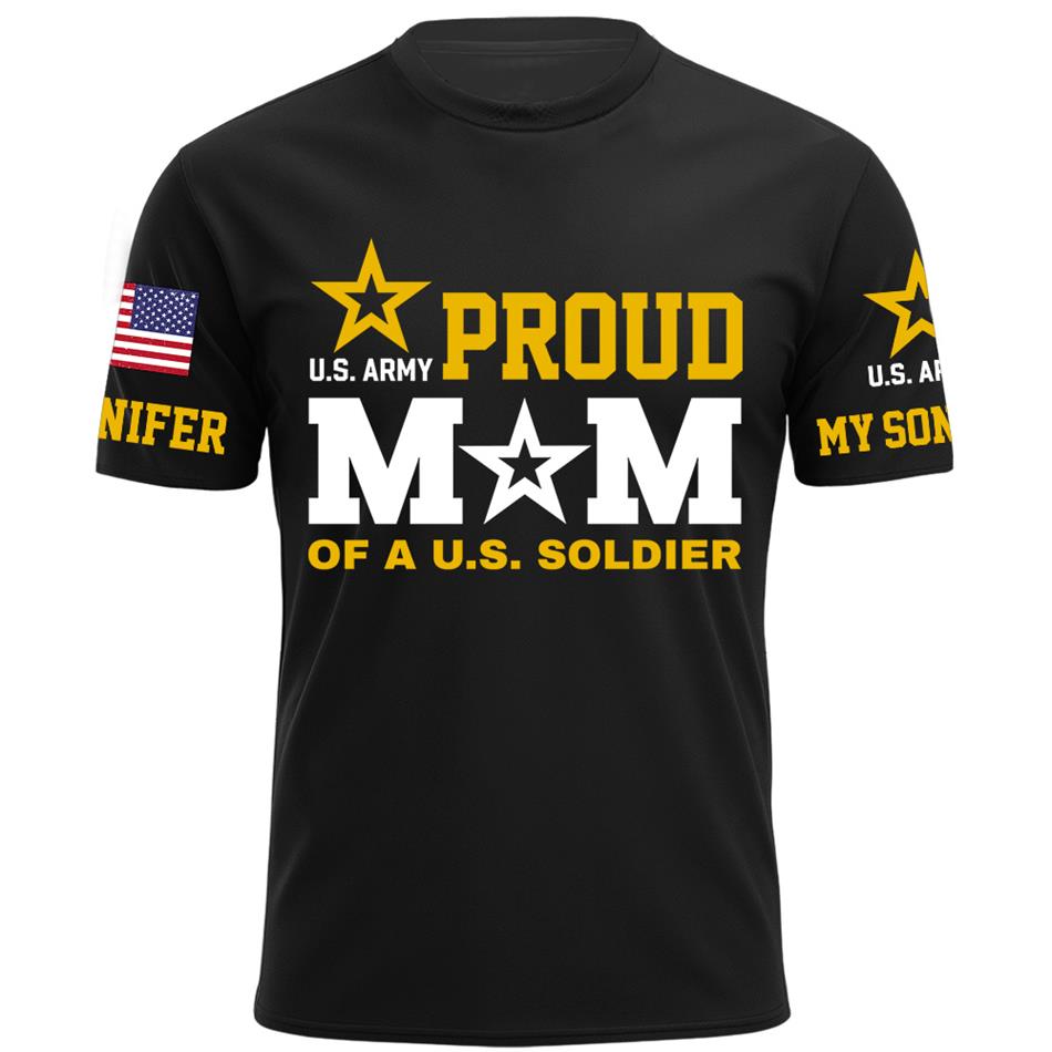 Proud Mom Of A US Soldier My Son My  Hero Custom Shirt For Proud Military Mom Dad Grandma Grandpa Shirt, Family Day Shirt, Mother's Day Father's Day Gift H2511 Trna