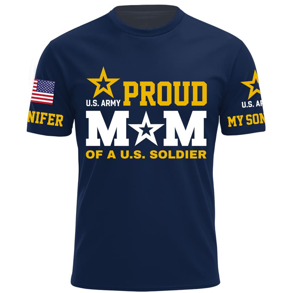 Proud Mom Of A US Soldier My Son My  Hero Custom Shirt For Proud Military Mom Dad Grandma Grandpa Shirt, Family Day Shirt, Mother's Day Father's Day Gift H2511 Trna
