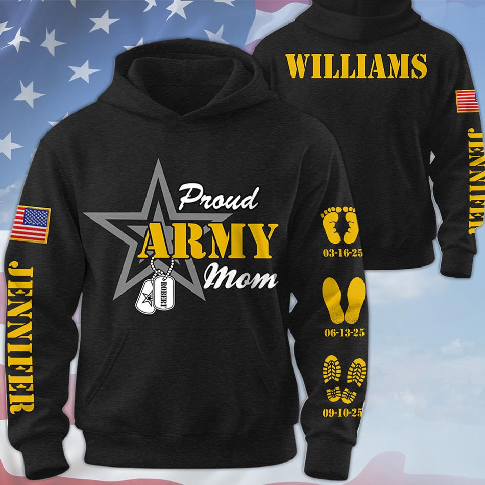 Proud Army Mom Dad Custom Graduation Date All Over Print Shirt Hoodie Gift For US Military Mom Dad Graduation Day Proud Shirt H2511 Trna