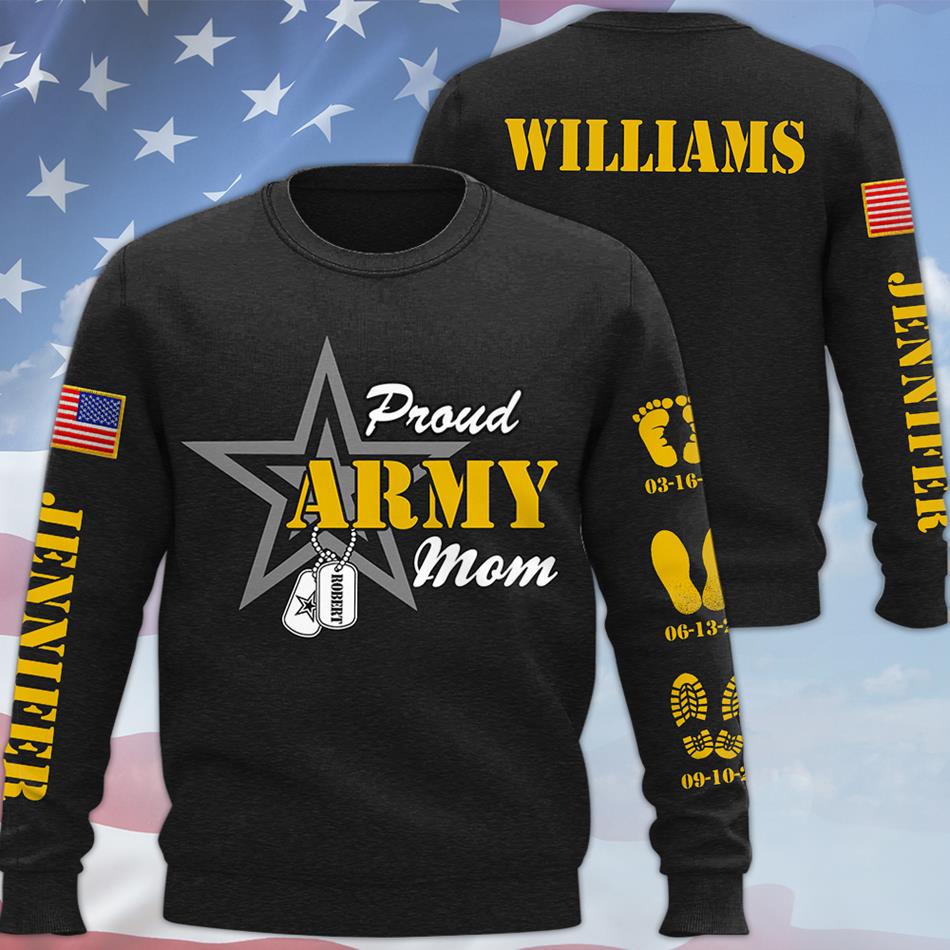 Proud Army Mom Dad Custom Graduation Date All Over Print Shirt Hoodie Gift For US Military Mom Dad Graduation Day Proud Shirt H2511 Trna
