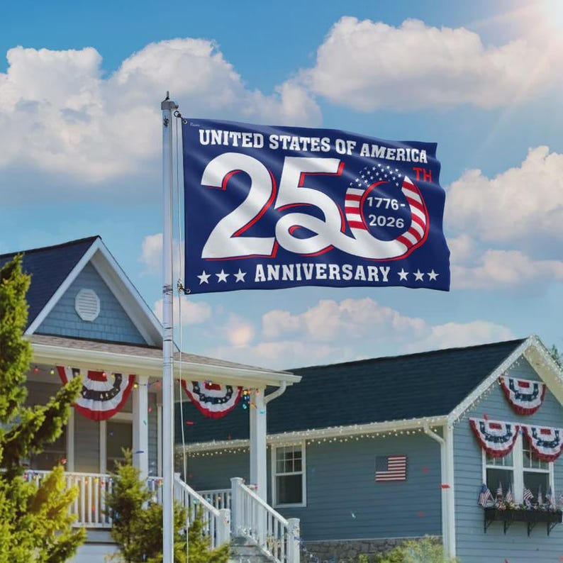 America 250th Anniversary Flag, Patriotic USA House Flag H2511