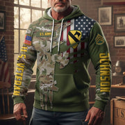 Camouflage Skull Custom Division Rank Personalized All Over Print Shirt For Veteran H2511