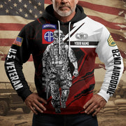 Custom 3D All Over Prints T-Shirt, Personalized Name And Military Badges Gift For Veteran H2511