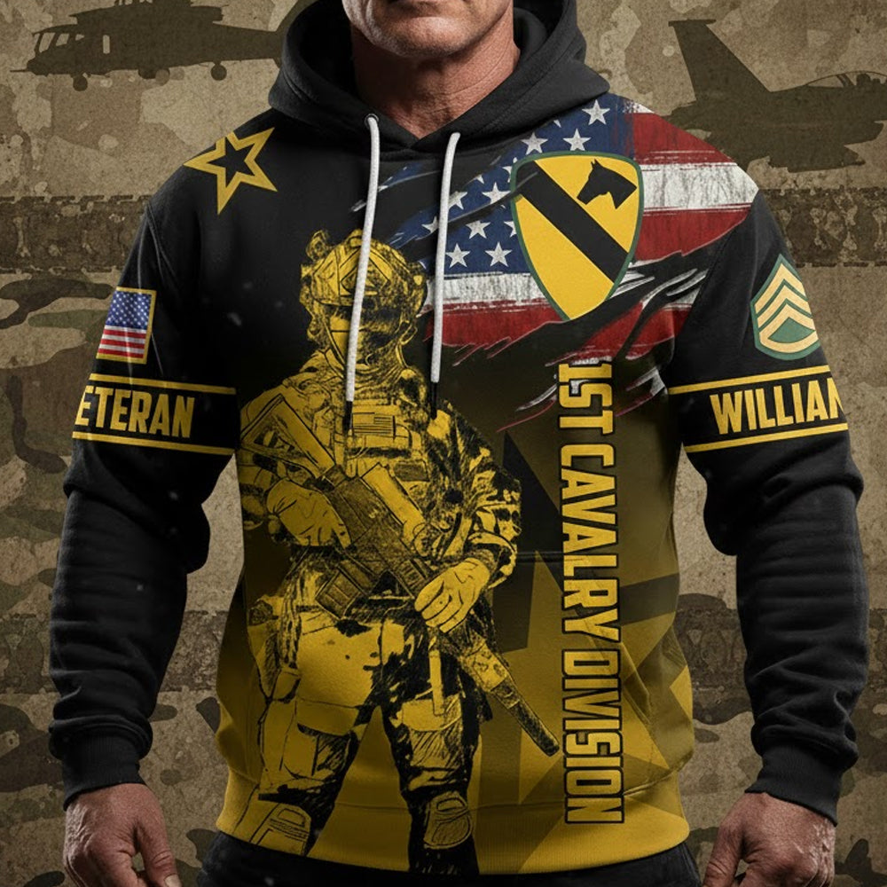 Custom 3D All Over Prints T-Shirt, Personalized Soldier Art, Name And Military Division Shirt For Veteran H2511