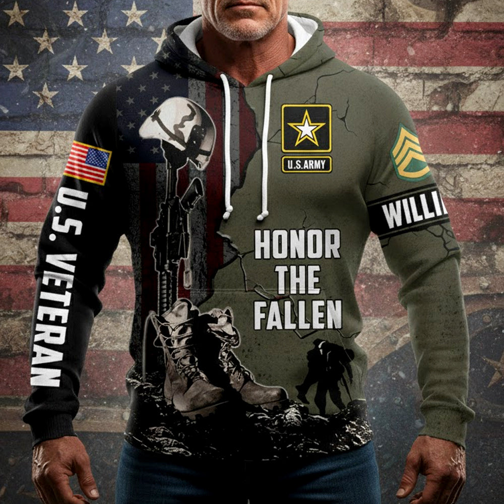 Custom All Branches Honor The Fallen Personalized All Over Print Shirt For Veteran Memorial Day Shirt H2511