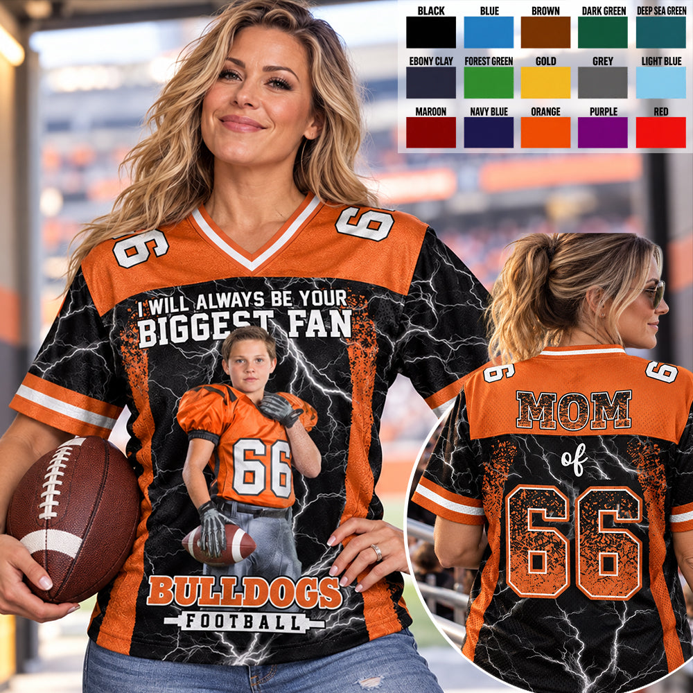 Custom I Will Always Be Your Biggest Fan Football Jersey For Mom Dad Family L0411 T24