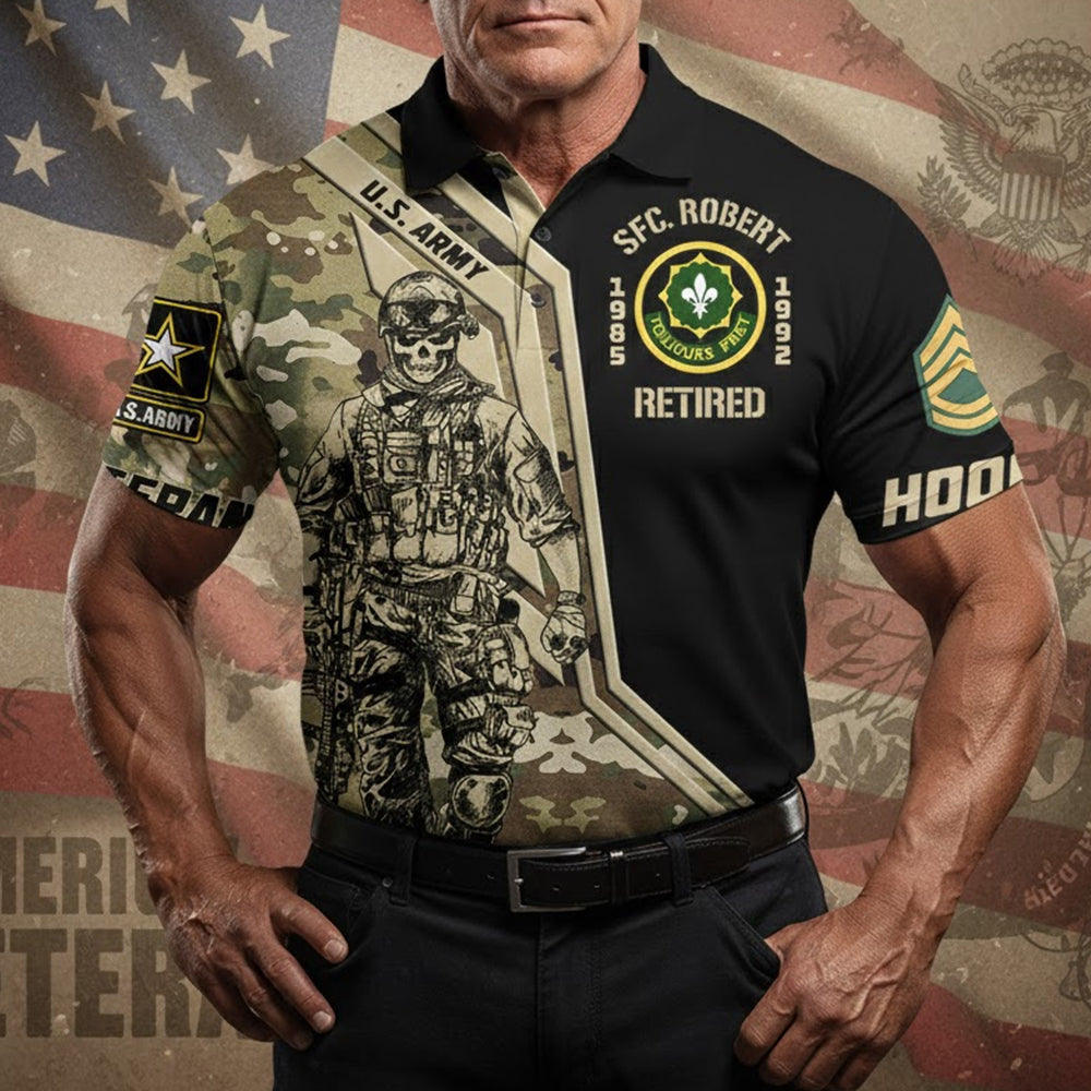 Custom Military Camouflage All Over Print Shirt Available To All Military Branches For Soldier Veteran H2511