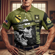 Custom US Military Division Unit All Over Print Shirt For Veteran Gift For Military Retirement Dad Grandpa H2511