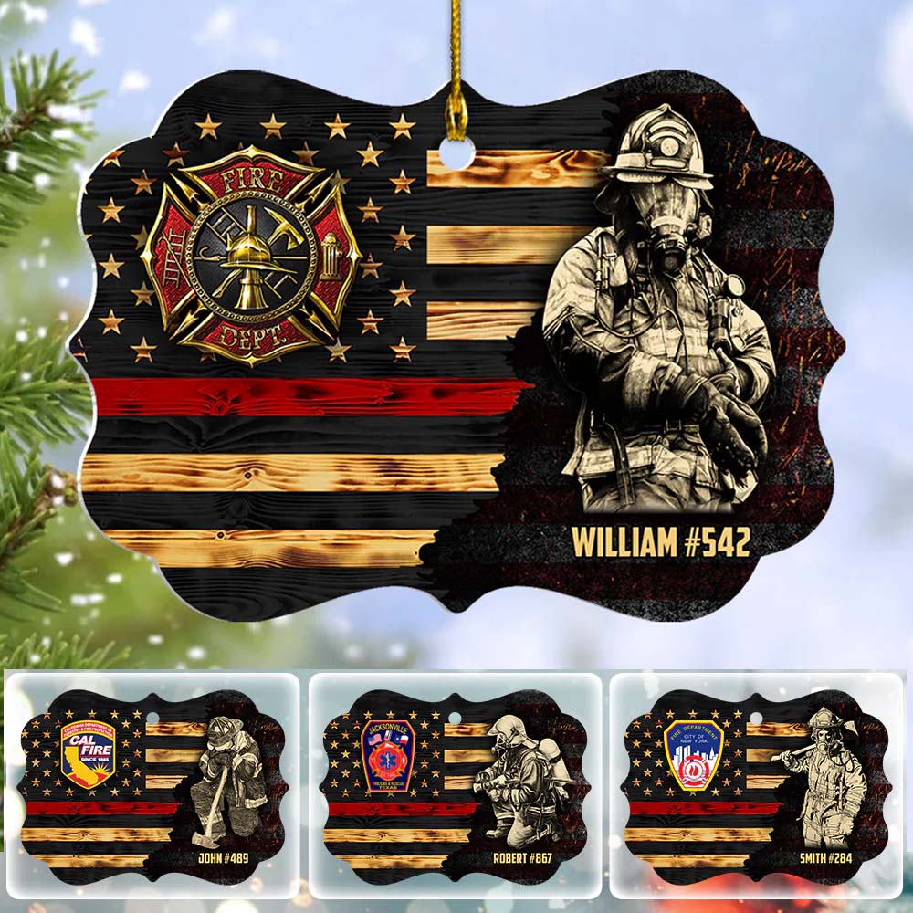 Personalized Gifts For Firefighter Custom Ornament Gifts For Fireman On Duty Ornament H2511