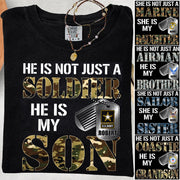 He Is Not Just A Soldier He Is My Son Custom Shirt For Proud Military Mom Dad Parent H2511