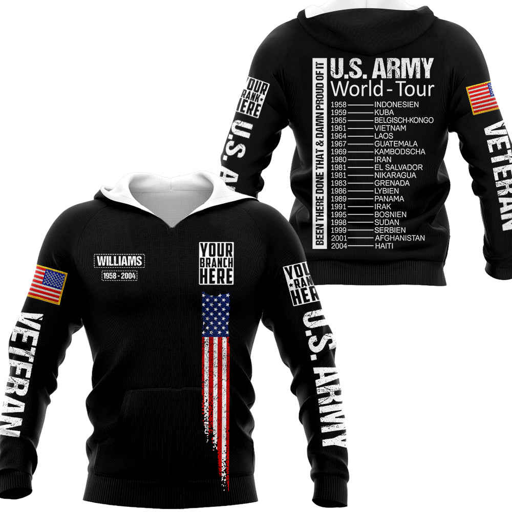 Custom Location World-Tour Been There Done That And Damn Proud Of It Personalized All Over Print Shirt For Veteran H2511