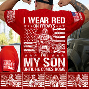 I Wear Red On Friday For My Son Support Our Troops Personalized Shirt For Military Dad Mom Family H2511