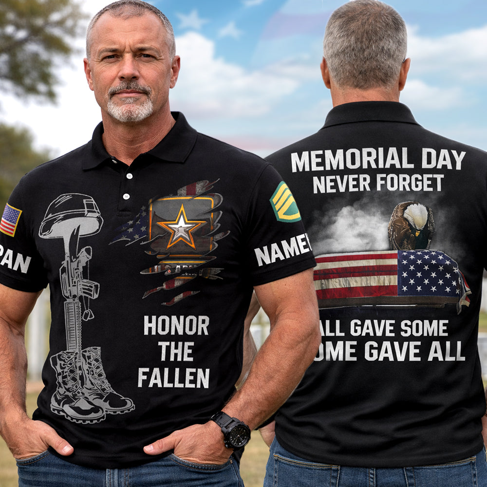 Memorial Day Never Forget All Gave Some Some Gave All Custom All Branch Name Rank All Over Print Shirt For Veteran H2511