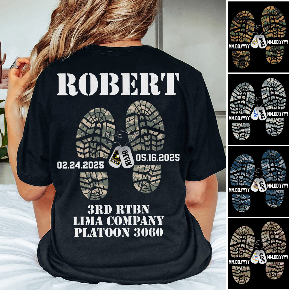 Military Camouflage Combat Boots Custom Shirt For Military Family Graduationn Day Shirt H2511