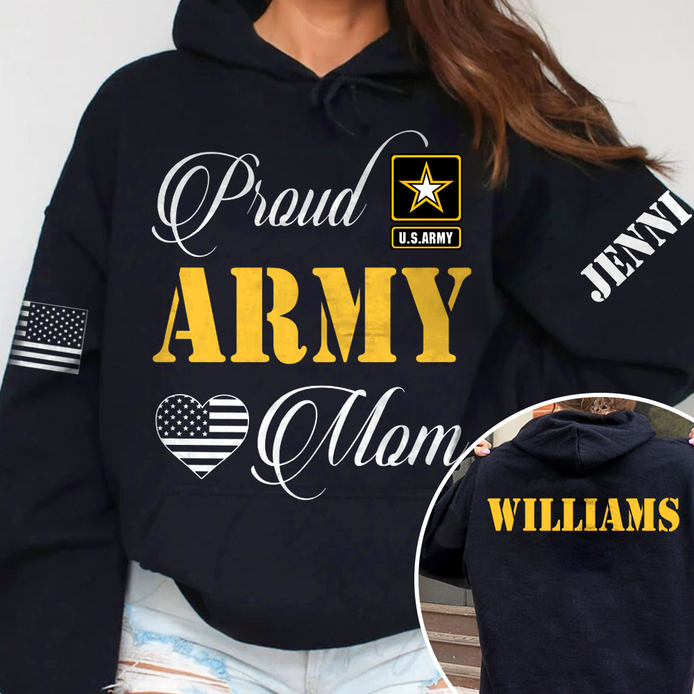 Proud Army Mom Personalized All Over Print Shirt For Military Mom Dad Family Member H2511
