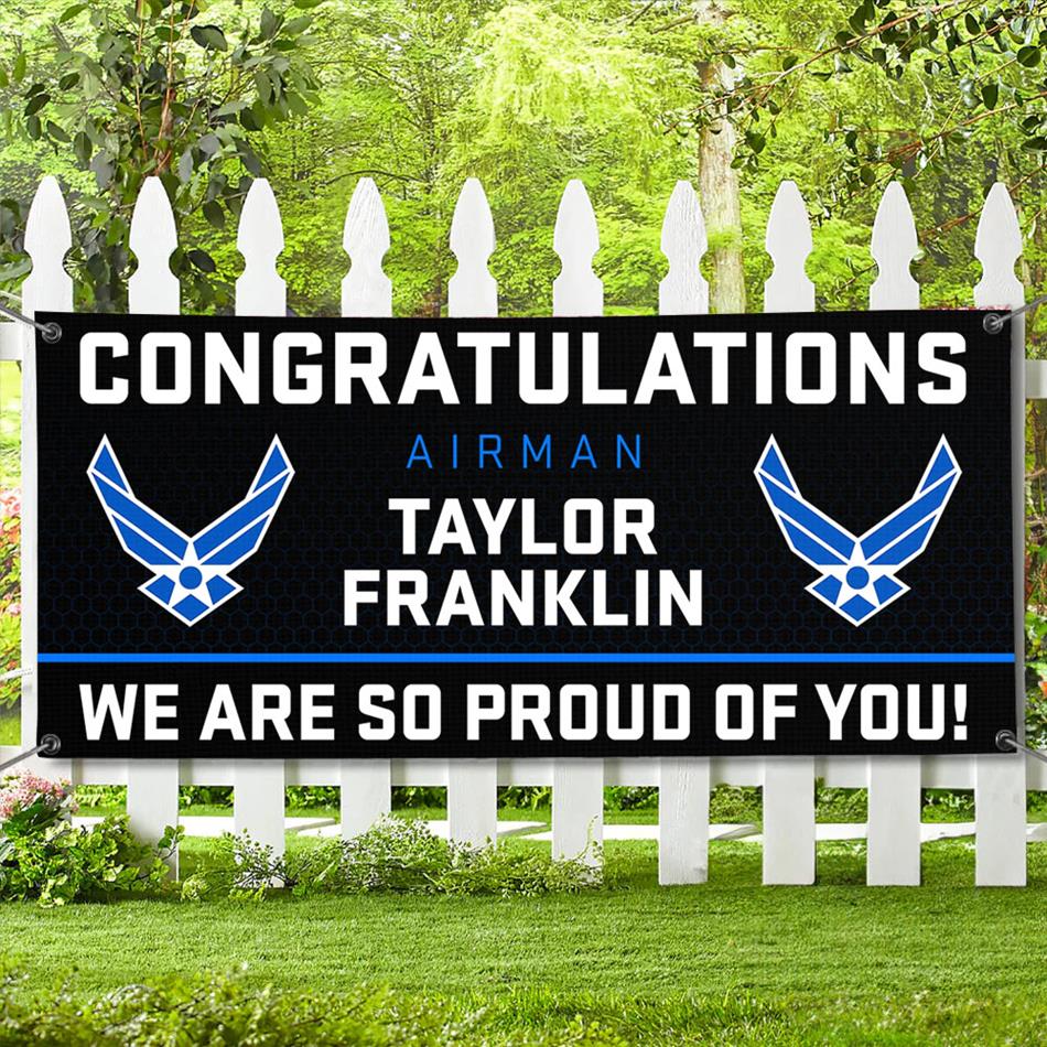 U.S. Military Graduation Banner Congratulations Soldier We Are So Proud Of You Custom Congrats Sign for Your Soldier's Big Day H2511