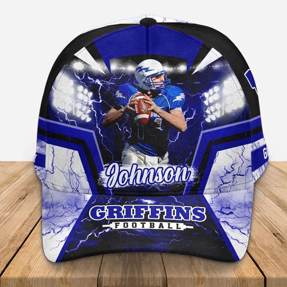 Custom Photo Gameday Football Lovers Cap Gift For Sport Family Personalized Football Cap H2511