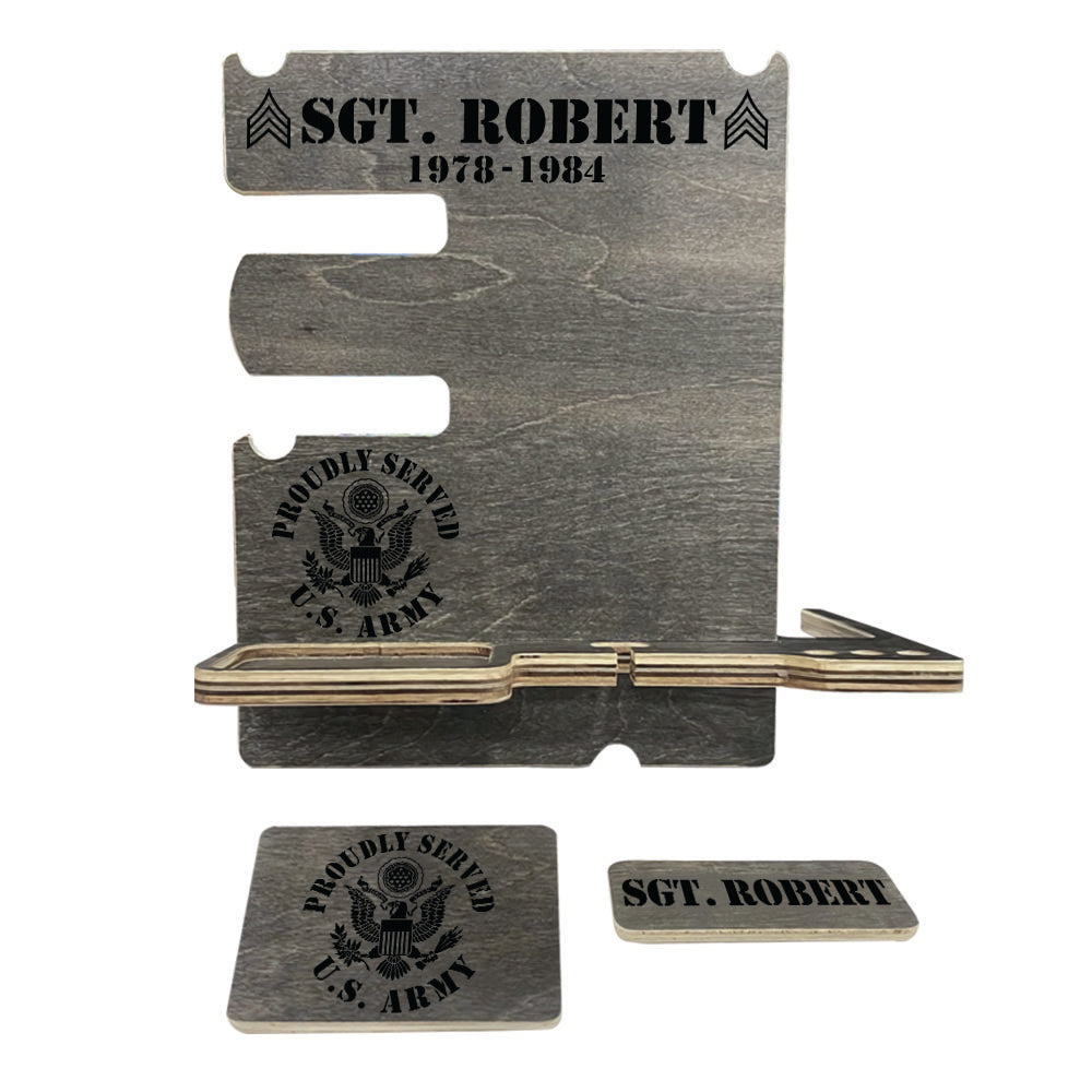 Custom All Branches Military Veteran Docking Station Gift For Military Retirement Veteran Dad Grandpa H2511