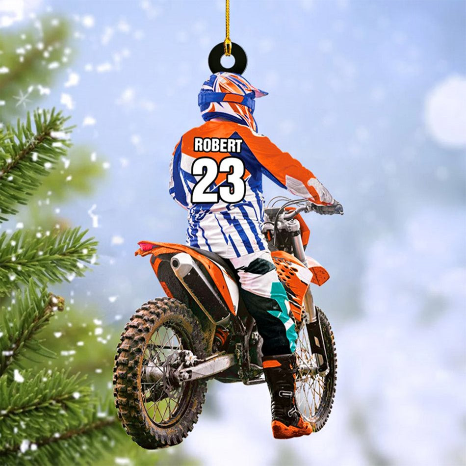 Personalized Motocross Racer Ornament Gift For Motocross Lovers Christmas Ornament H2511