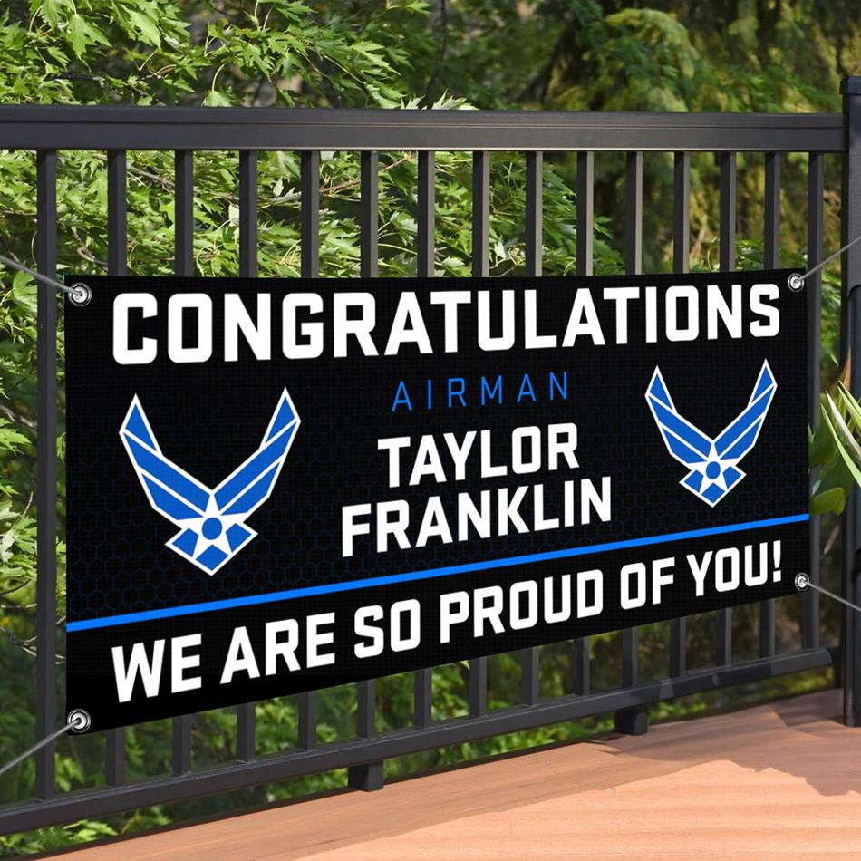 U.S. Military Graduation Banner Congratulations Soldier We Are So Proud Of You Custom Congrats Sign for Your Soldier's Big Day H2511