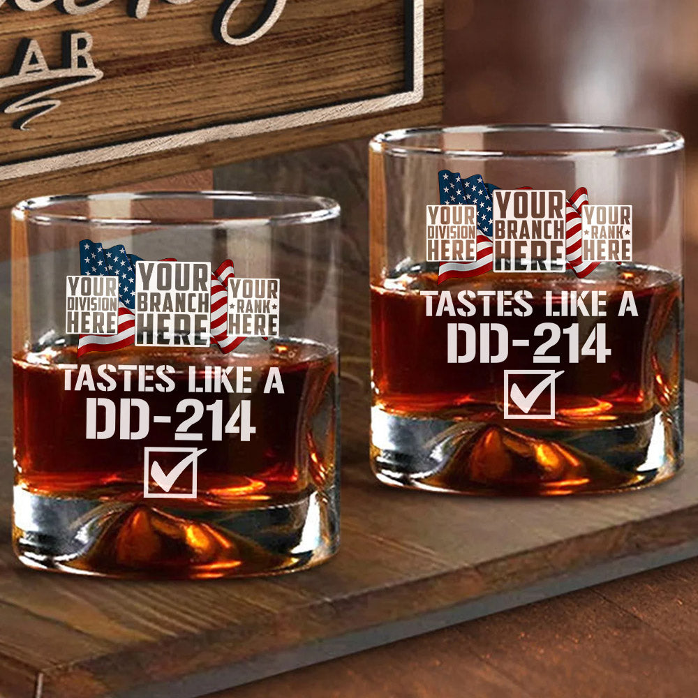 Tastes Like A DD-214 Custom Glasses Gift For Military Veteran H2511