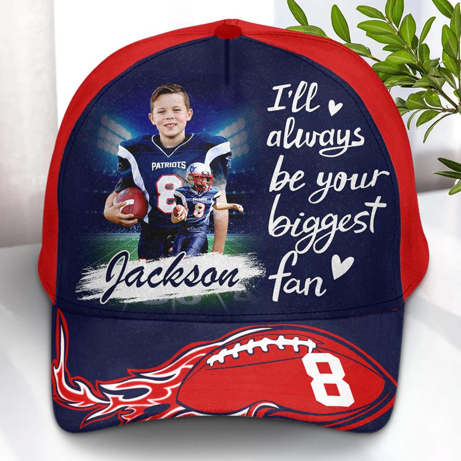 I Will Always Be Your Biggest Fan Custom Photo Cap Gameday Cap Gift For Football Mom Dad Sport Family H2511