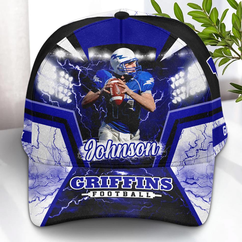 Custom Photo Gameday Football Lovers Cap Gift For Sport Family Personalized Football Cap H2511