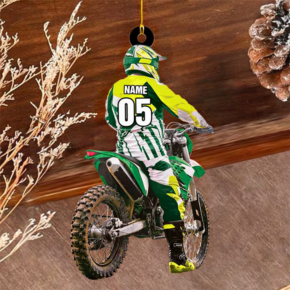Personalized Motocross Racer Ornament Gift For Motocross Lovers Christmas Ornament H2511