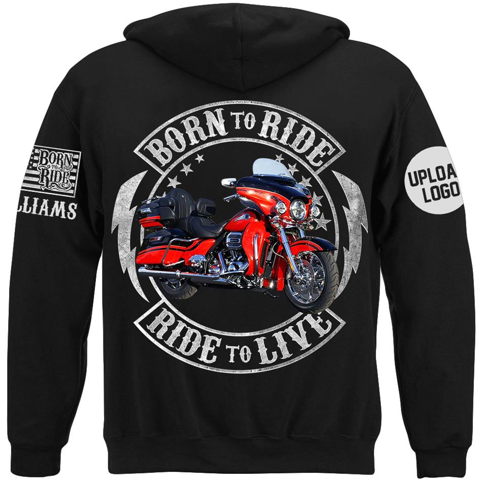 Born To Ride Ride To Live Custom Motorcycle Photo Shirt Gift For True Bikers H2511 Trna