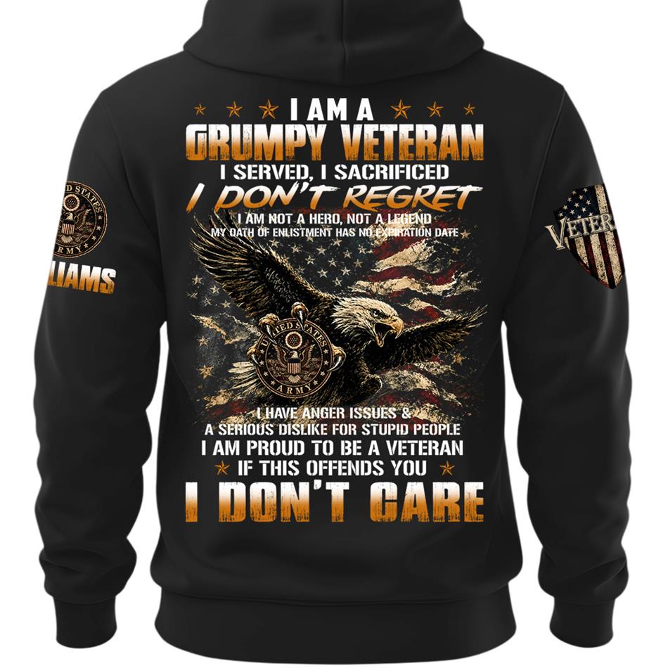 I Am A Grumpy Old Veteran I Served I Sacrificed Shirt Custom All Military Branches For Proud US Veteran H2511 Trna